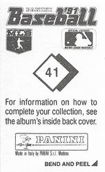 1991 Panini Stickers #41 Andre Dawson Back