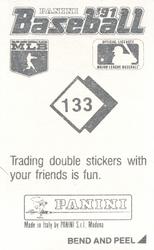 1991 Panini Stickers #133 Lance Parrish Back