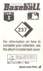 1991 Panini Stickers #237 Mike Heath Back