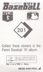 1991 Panini Stickers #201 Randy Milligan Back