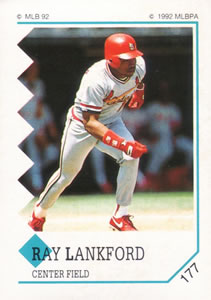 1992 Panini Stickers #177 Ray Lankford Front