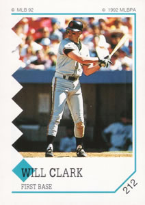 1992 Panini Stickers #212 Will Clark Front