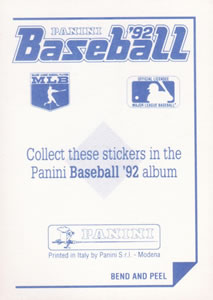 1992 Panini Stickers #279 Jack Morris Back