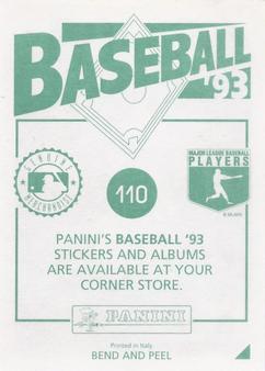 1993 Panini Stickers #110 George Brett Back