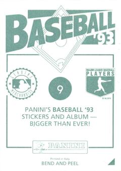1993 Panini Stickers #9 Lee Stevens Back