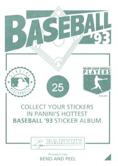 1993 Panini Stickers #25 Pat Borders Back