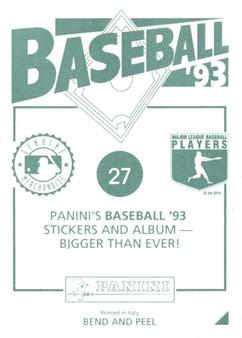 1993 Panini Stickers #27 Roberto Alomar Back