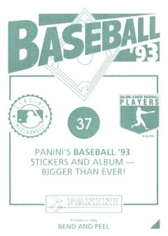 1993 Panini Stickers #37 Franklin Stubbs Back