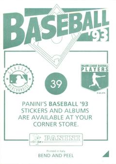1993 Panini Stickers #39 Pat Listach Back
