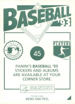 1993 Panini Stickers #45 Indians Logo Back