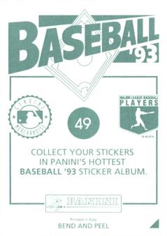 1993 Panini Stickers #49 Mark Lewis Back