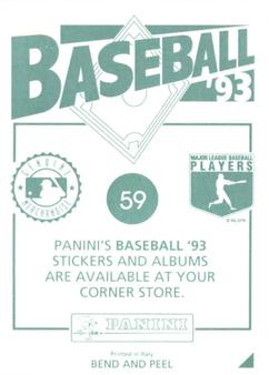 1993 Panini Stickers #59 Pete O'Brien Back
