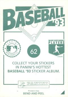 1993 Panini Stickers #62 Edgar Martinez Back