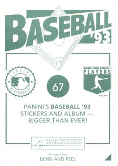 1993 Panini Stickers #67 Orioles Logo Back