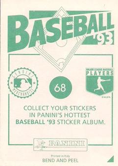 1993 Panini Stickers #68 Ben McDonald Back