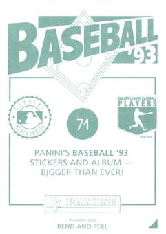 1993 Panini Stickers #71 Randy Milligan Back