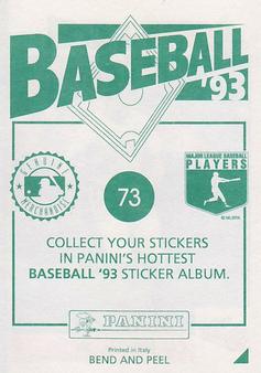 1993 Panini Stickers #73 Cal Ripken Jr. Back