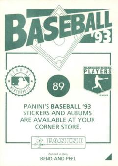 1993 Panini Stickers #89 Red Sox Logo Back