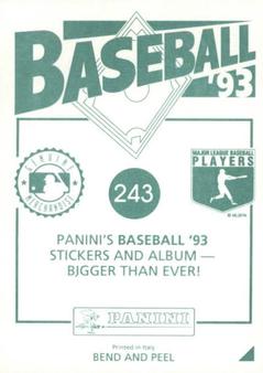 1993 Panini Stickers #243 Barry Bonds Back