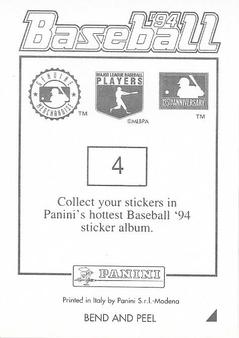 1994 Panini Stickers #4 World Series Back