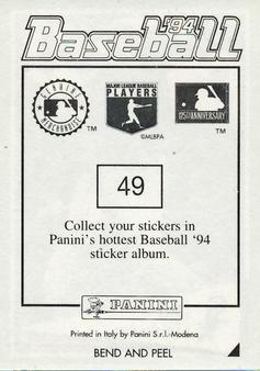 1994 Panini Stickers #49 Bo Jackson Back