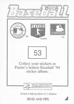 1994 Panini Stickers #53 Sandy Alomar Jr. Back