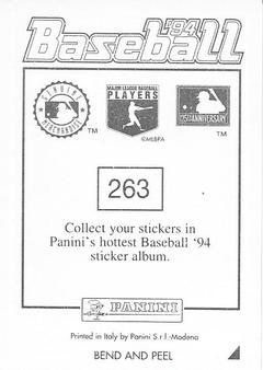 1994 Panini Stickers #263 Will Clark Back