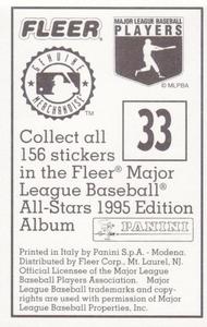 1995 Panini Stickers #33 Gregg Jefferies Back