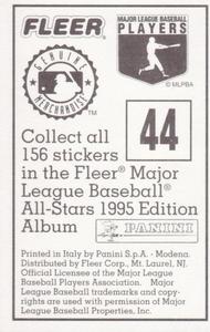 1995 Fleer Panini Stickers #44 Bret Boone Back