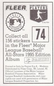 1995 Fleer Panini Stickers #74 Gary Sheffield Back