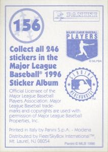 1996 Panini Stickers #156 Bernie Williams Back
