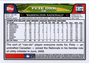 2008 Topps Updates & Highlights #UH72 Pete Orr Back