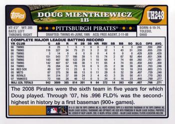 2008 Topps Updates & Highlights #UH248 Doug Mientkiewicz Back