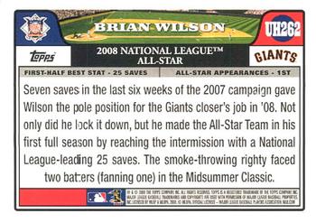 2008 Topps Updates & Highlights #UH262 Brian Wilson Back