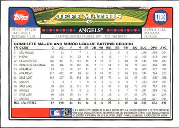 2008 Topps Updates & Highlights #UH8 Jeff Mathis Back