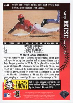 1997 Collector's Choice #308 Pokey Reese Back