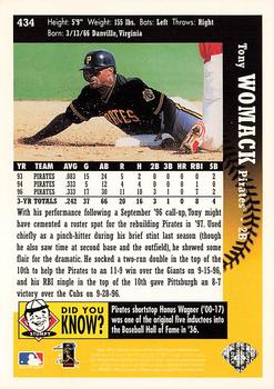 1997 Collector's Choice #434 Tony Womack Back