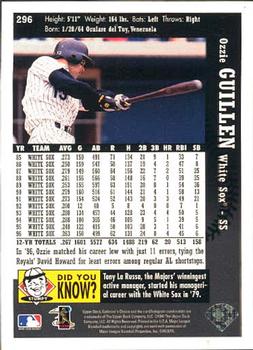 1997 Collector's Choice #296 Ozzie Guillen Back