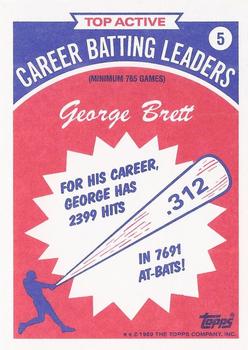 1989 Topps - Batting Leaders #5 George Brett Back