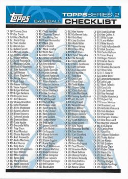 2004 Topps - Checklists (Series Two) #1 Checklist Blue: 368-705 Front