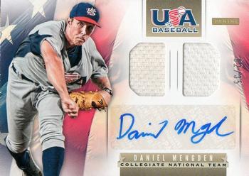 2013 Panini USA Baseball - Collegiate National Team Dual Jerseys Signatures #15 Daniel Mengden Front