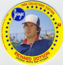 1986 Jays Discs #NNO Richard Dotson Front