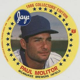 1986 Jays Discs #NNO Paul Molitor Front