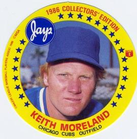 1986 Jays Discs #NNO Keith Moreland Front