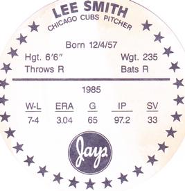 1986 Jays Discs #NNO Lee Smith Back