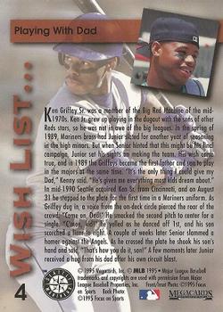 1995 Megacards Ken Griffey Jr. Wish List #4 Ken Griffey Jr. / Ken Griffey Sr. Back