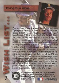 1995 Megacards Ken Griffey Jr. Wish List #7 Ken Griffey Jr. Back