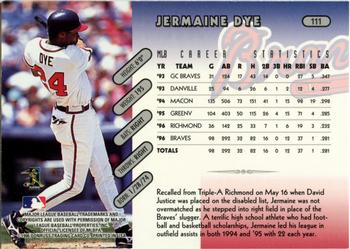 1997 Donruss #111 Jermaine Dye Back