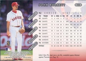 1997 Donruss #158 John Burkett Back