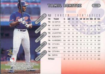 1997 Donruss #193 Yamil Benitez Back